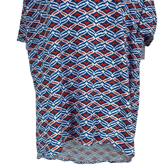 Lularoe Irma Short Sleeve Printed Oversized Tunic Top Blue Size M - Picture 3 of 7